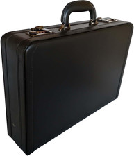 Deluxe Faux Leather Expandable Executive Attache Case Briefcase Dark Brown AR