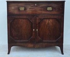 Antique mahogany dwarf linen press, 18th century housekeeper's cupboard, cabinet