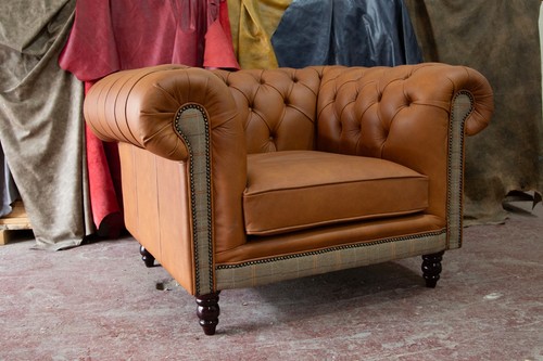 Chesterfield armchair tan - armchair, in
