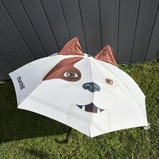Churchill Dog Auto Umbrella Designed For Kids With 3D Ears & J-Handle