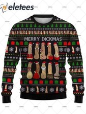 Merry Dickmas Ugly Christmas Sweater Funny Holiday Gift for Men & Women Party