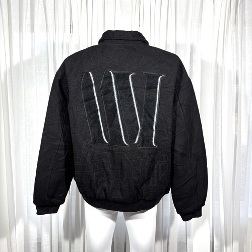 Vintage black wool varsity - wool,