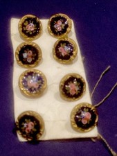 Eight Antique Metal Enamel Buttons  AP&C PARIS