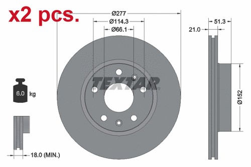 Pcs front brake - x2, rotos