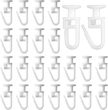 100 Pcs Curtain Hooks, Plastic Curtain Track Gliders, 11mm