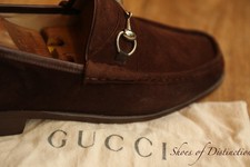 Gucci Brown Suede Silver Bit