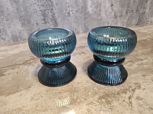 Ikea blue glass votive - blue,