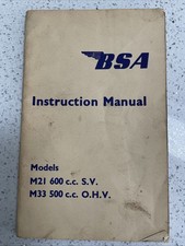BSA MODEL M21 / MODEL M33 - ORIGINAL INSTRUCTION MANUAL 1958