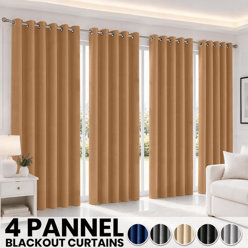 4pcs blackout curtains - 4pcs, eyelet