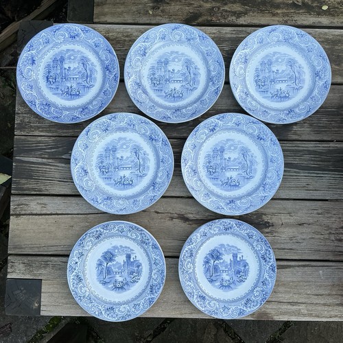 Antique victorian blue white - blue,