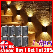 8x SUPER BRIGHT SOLAR POWERED DOOR FENCE WALL LIGHTS LED OUTDOOR GARDEN LAMP
