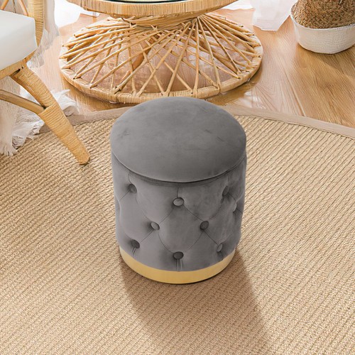 Round velvet ottoman storage - velvet,