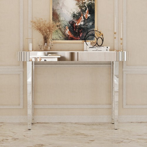Large silver mirrored - large, console