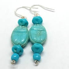 NEIGER SCARAB BLUE EARRINGS ON