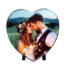 Personalised Photo Picture Rock Slate Custom Any Image Text Gift with Free Stand