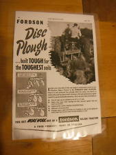 1951, FORDSON TRACTOR, MOUNTED DISC PLOUGH ADVERT (LAMINATED PHOTOCOPY)