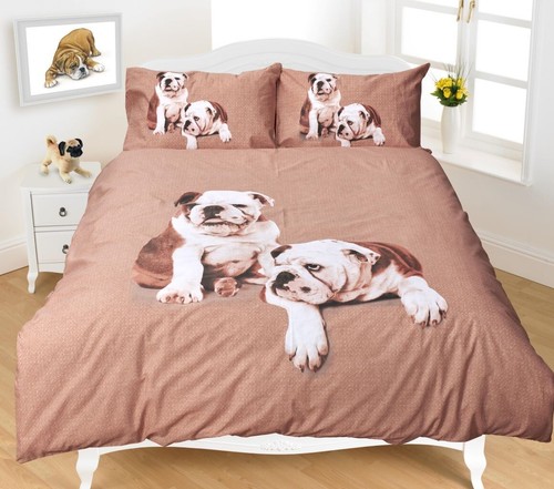Bull dog printed duvet - bull,