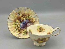 Royal Stafford Fruits D.Wallace - Plums and Grapes Tea Cup and Saucer