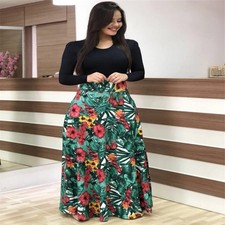 Ladies Short Sleeve Long Maxi