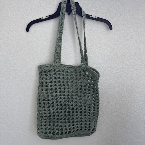 Straw tote bag - straw, moss
