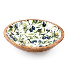 Olive enamelled mango wood - olive,