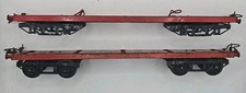 2x HORNBY O GAUGE TIN PLATE RED FLAT WAGON MODELS SPARES