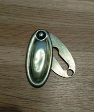 W23mmH51mm Brass Escutcheon Vintage Keyhole Cover Door Wardrobe Small Dent 