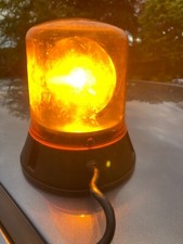 amber britax Beacon 12v/24v used roadworks road lamp 324 + two spare bulbs