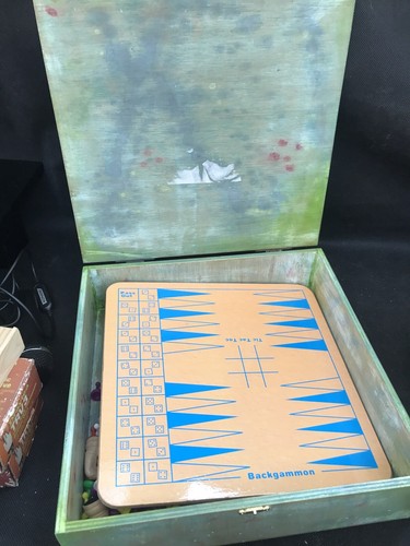Wooden storage box - storage, games