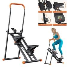 Stair Stepper Exercise Machine Vertical Stair Climber w LCD Monitor For Home Gym