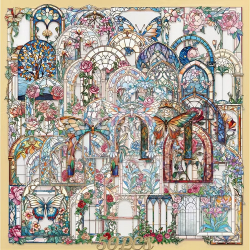 Stained glass window - glass, stickers