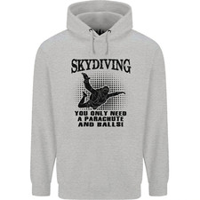Skydiving Parachute & Balls Skydiver Funny Mens 80% Cotton Hoodie