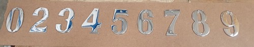 Door number polished - number, chrome