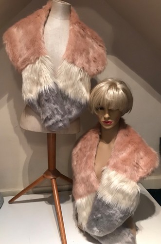 Pair faux fur - stole, in