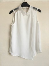 Joy Louche Jolienne White Blouse with Detail Collar UK 8