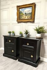 Corona Bedside Cabinet 1 Pair Professionally Sprayed Black , With New Handles 