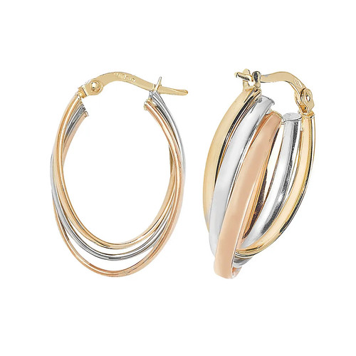 Hoop earrings 9ct tri - 9ct,