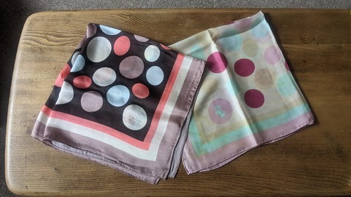 Two radley silk scarves hand - silk,