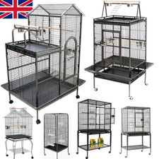 Extra Large Bird Cage Rolling Metal Parrot Cage Pet Wide Flight Cage with Stand