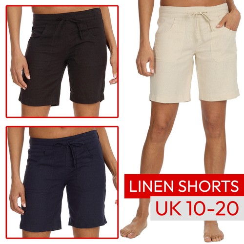 Ladies linen longline shorts - ladies,