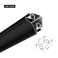 Black 2M Aluminium LED Strip