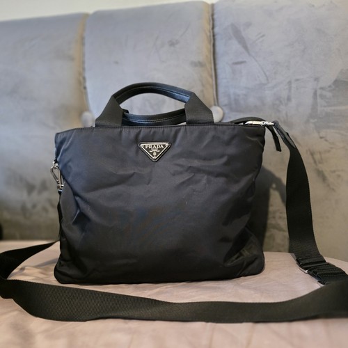 Prada nylon briefcase tote - prada,