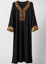 Beautiful Moroccan Gandoura Kaftan Abaya Dress Ladies One Size Eid Multi Colour
