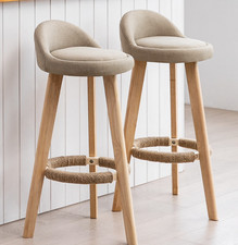 2pcs Low Back Wooden Barstools