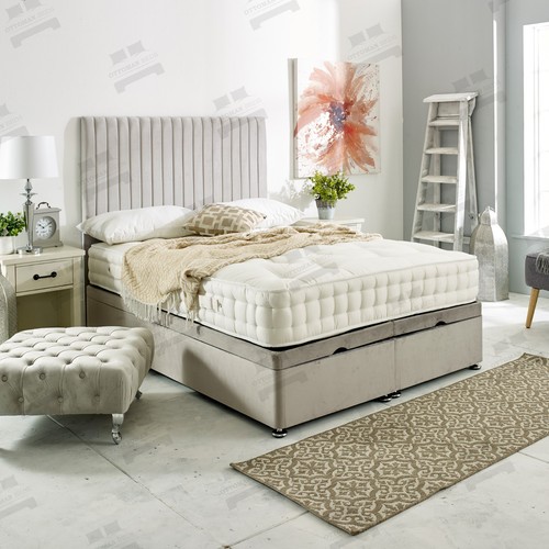 Panel bed upholstered - upholstered, gas