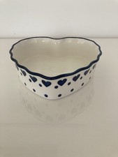 Heart Shaped Dish. Blue &