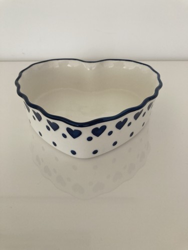 Heart shaped dish - dish., blue