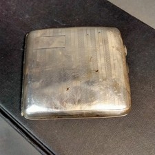 Deykin & Harrison, B'ham Sterling Silver Cigarette Case Engine Turned 1927 SA/AG