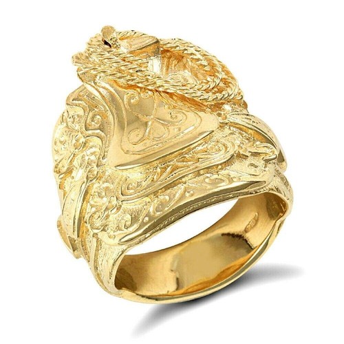 Heavy gold saddle ring for - , men
