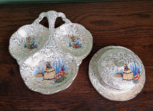 Vintage crinoline lady serving - crinoline,